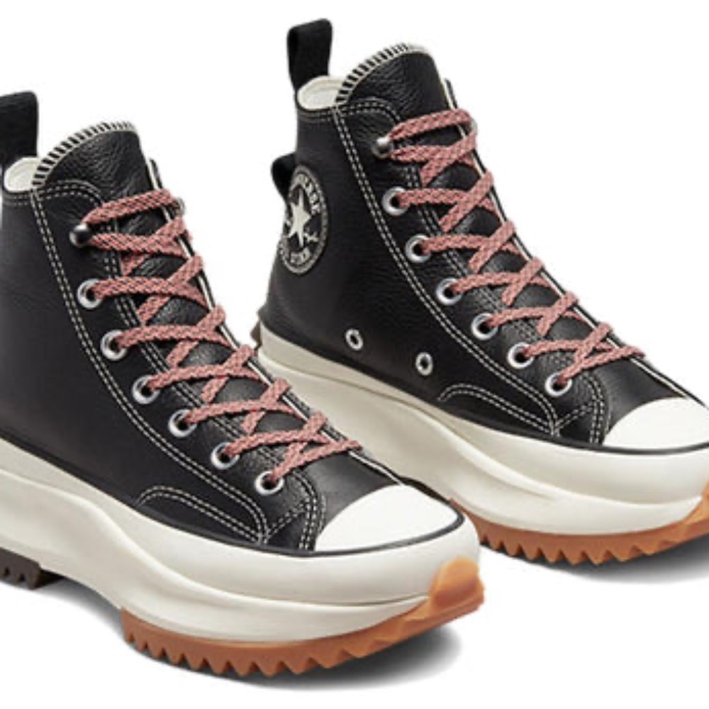 Converse Run Star Hike Black Egret Gum Platform Leather Hi Top NEW IN BOX Mens 6